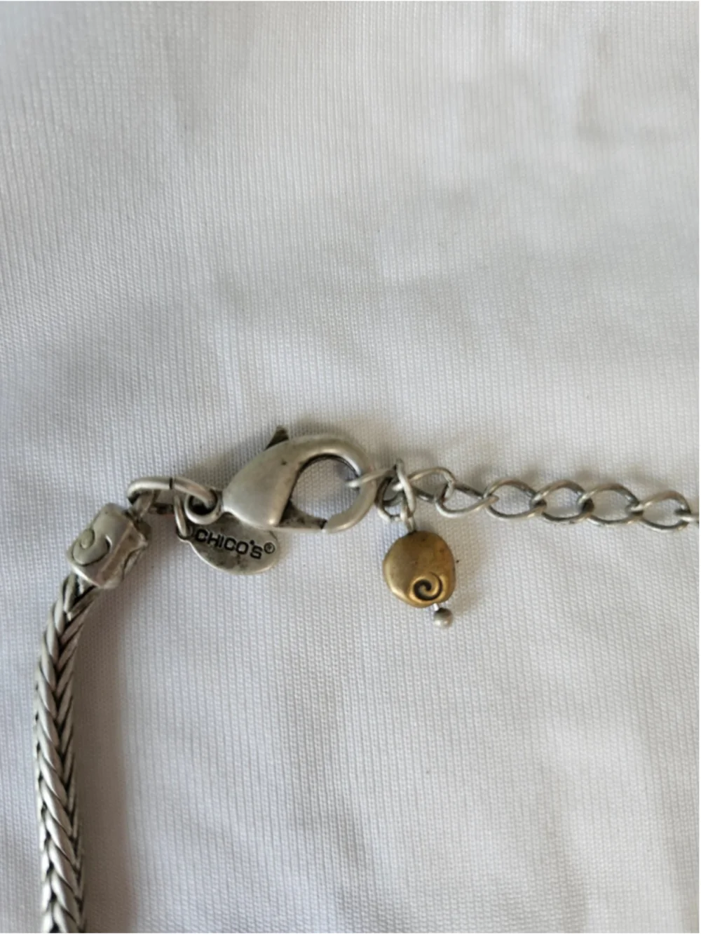 Women's Chico's Silver and Gold Tone Heart Pendant Necklace One Size